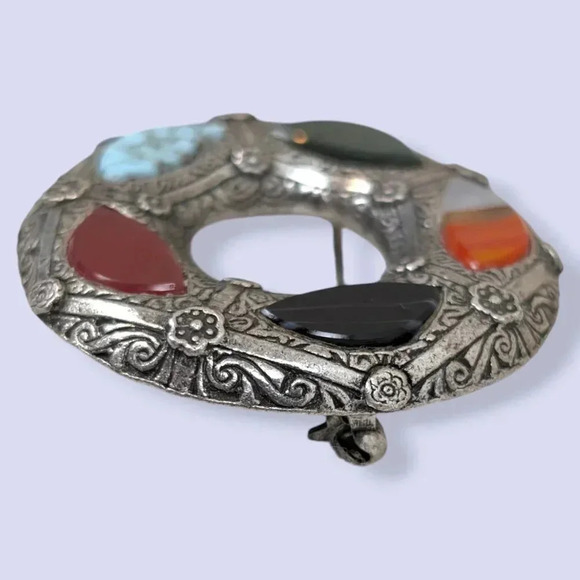 Vintage Miracle Scottish Celtic Stone Brooch - Picture 3 of 6